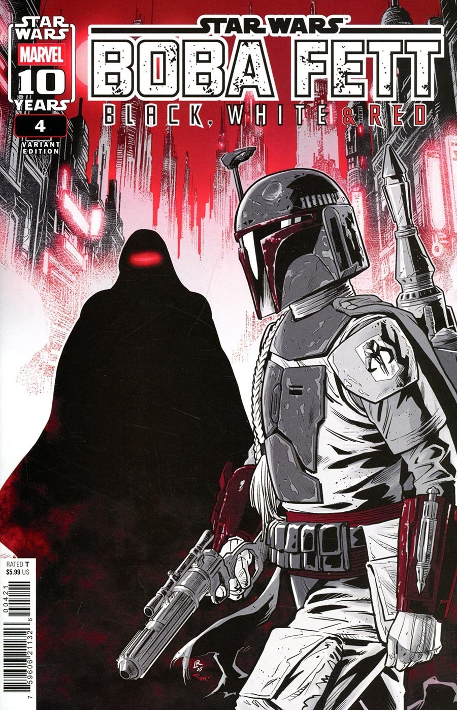 STAR WARS BOBA FETT BLACK WHITE & RED #4 CVR B