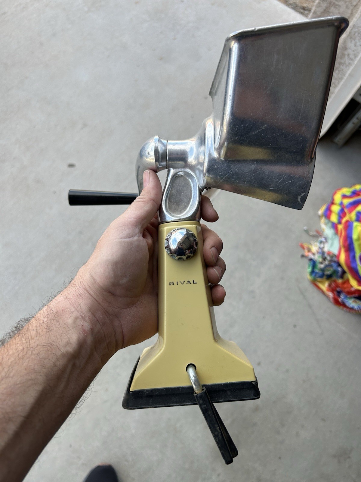Vintage Rival Manual Food Grinder Shredder Slicer Hand Crank With Suction Mount