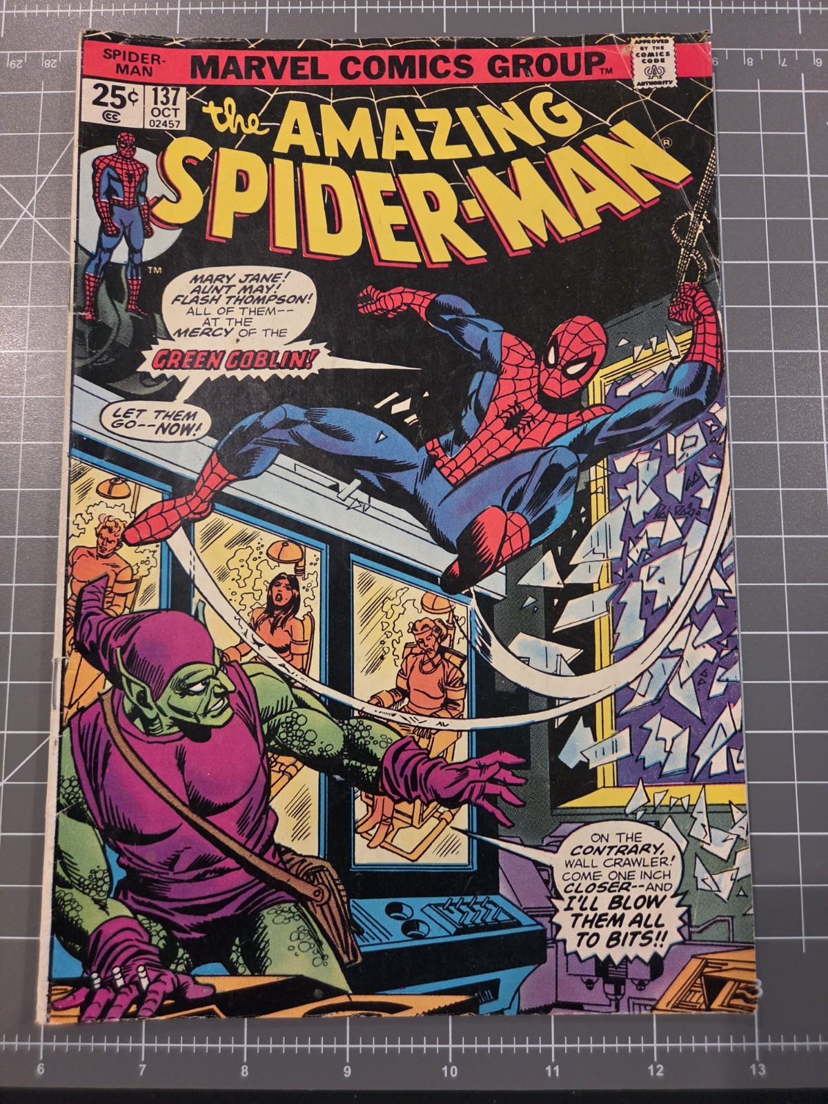 Amazing Spider-Man #137 Green Goblin Appearance! Marvel 1974 READER COPY NO MVS