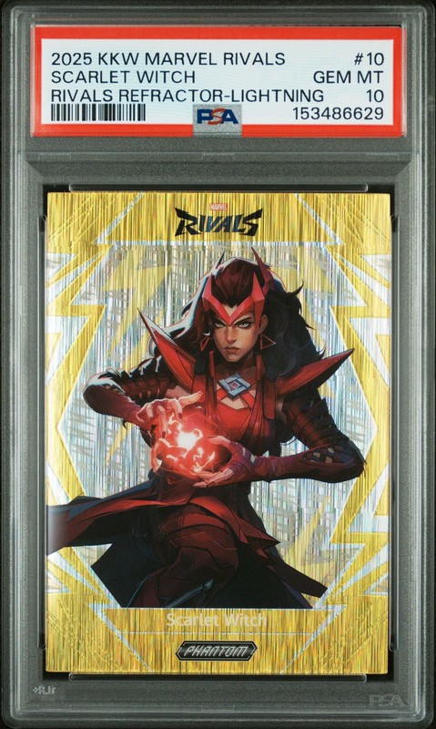 SCARLET WITCH 2025 KAKAWOW PHANTOM DISNEY MARVEL RIVALS SP /250 PSA 10 POP 1