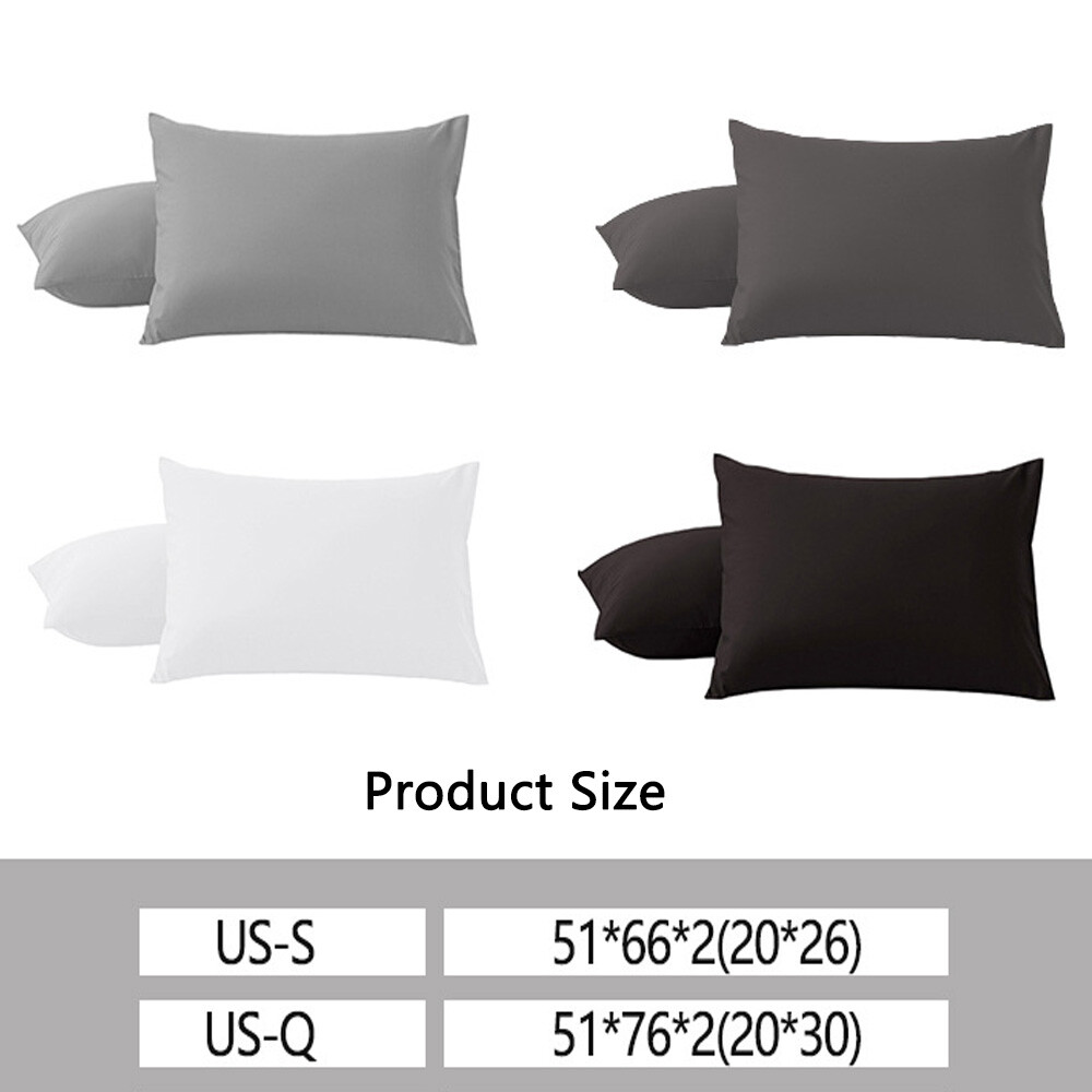 2Pack Pillow Cases Ultra Soft Breathable Bedding Pillow Cover Standard Queen