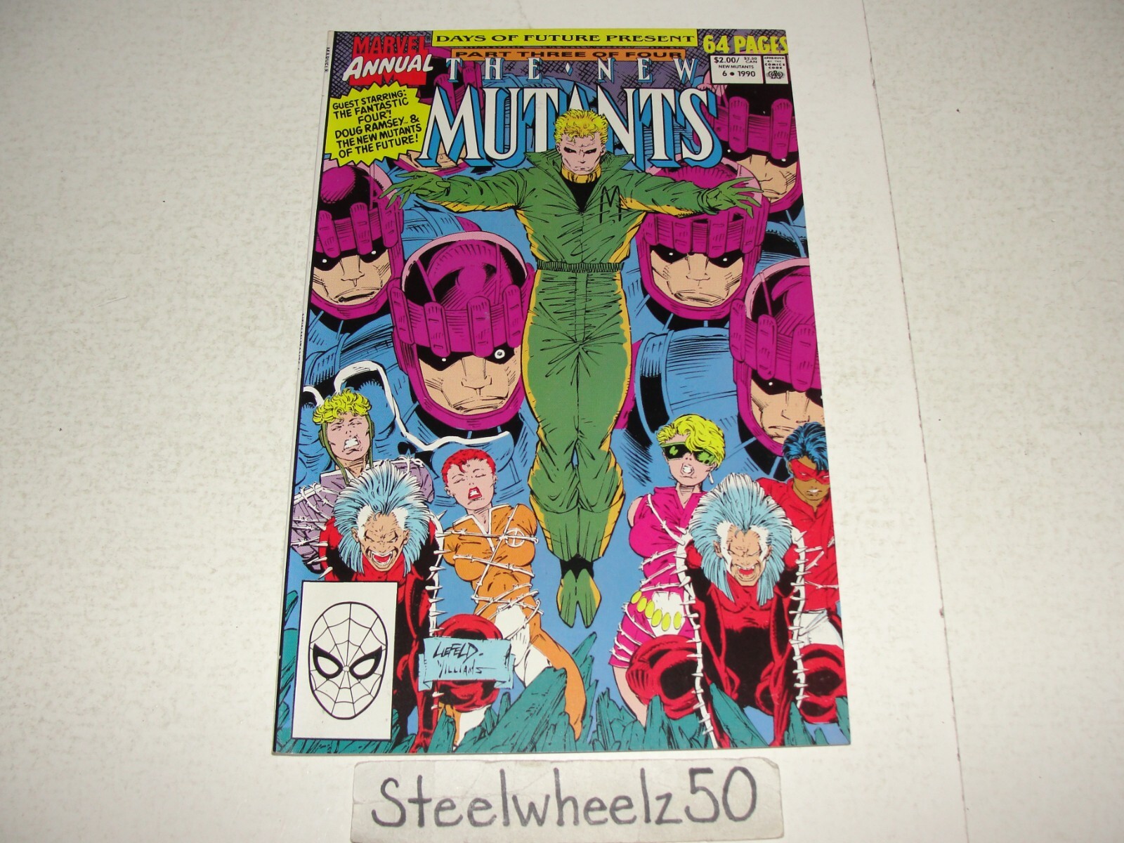 New Mutants Annual #6 Comic Marvel 1990 Days Of Future Present 3 Fantastic Four