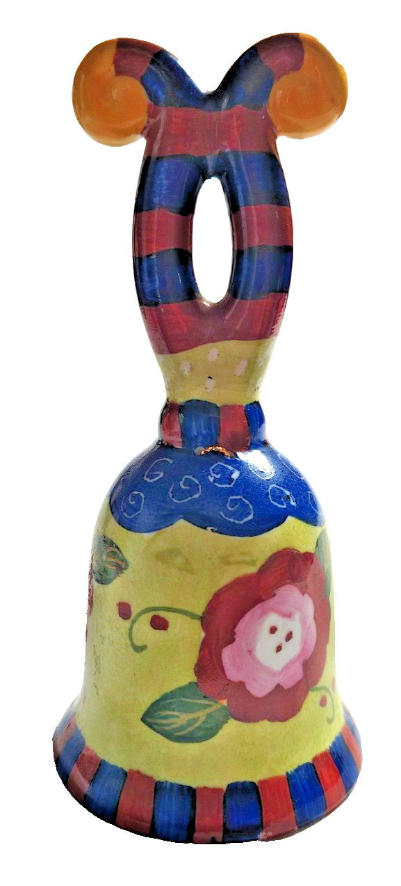 Ganz Bella Casa Decorative Floral Ringing Bell Green Blue Multicolor