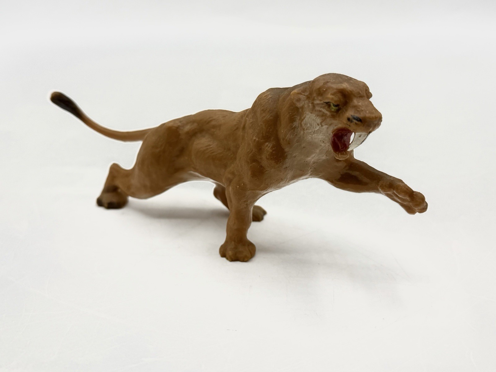 Vintage 1950s J.H. Miller Wax Plastic Prehistoric Saber Tooth Tiger Cat
