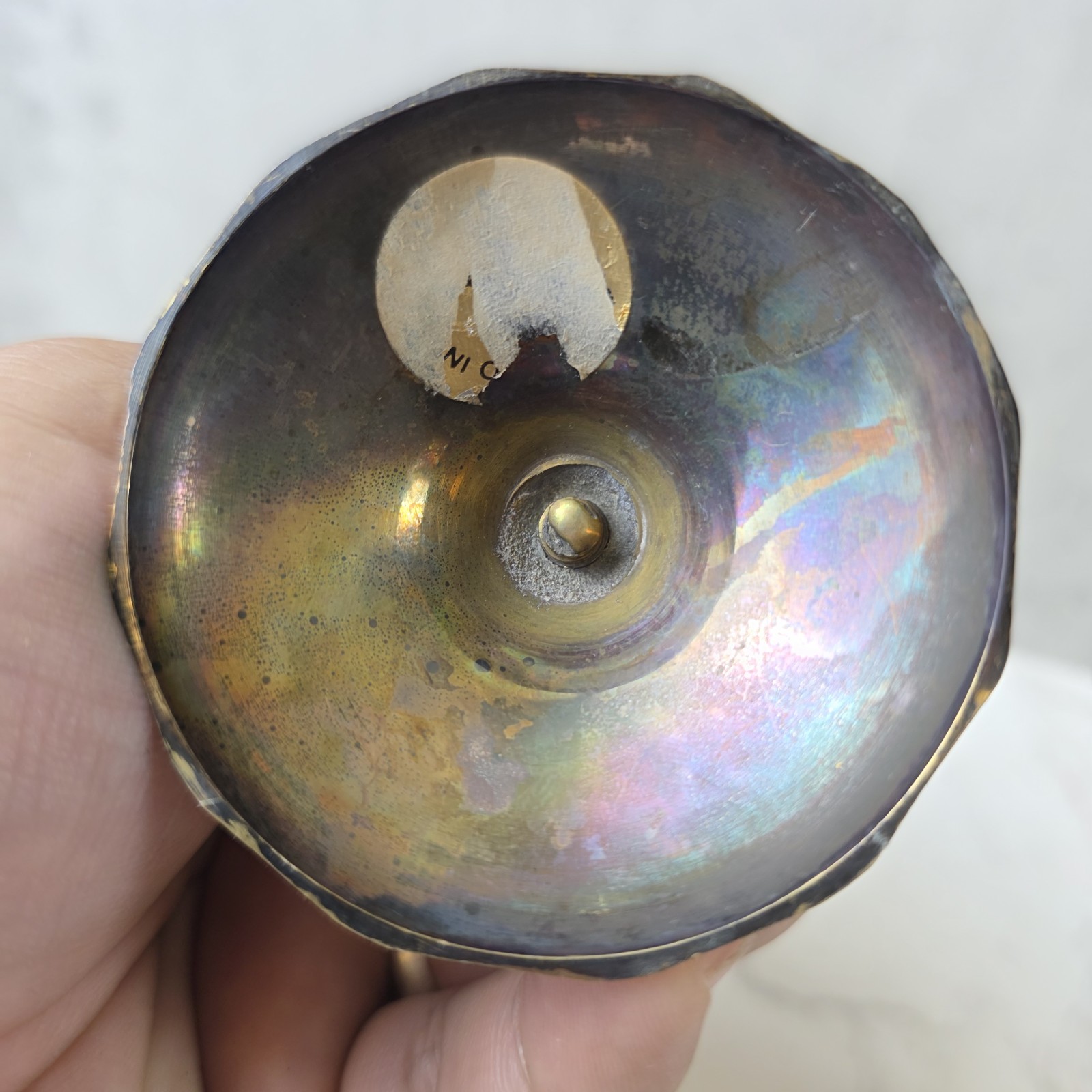 Mid Century 5” Swirl Spiral Twist Patina Candlestick Holder Set Pair Vtg
