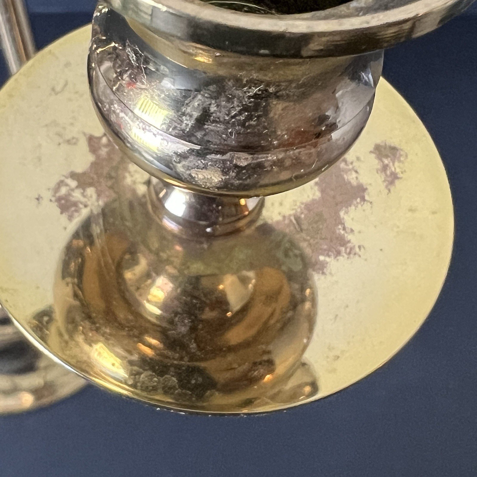 Vintage Baldwin Candelabra Solid Brass 7 Candles 6 Arms USA Forged 16″