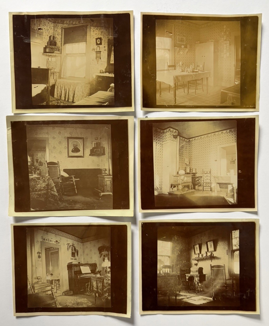 Antique Snapshot Photo Lot Interior House Rooms Lovely Early 1900s Decor