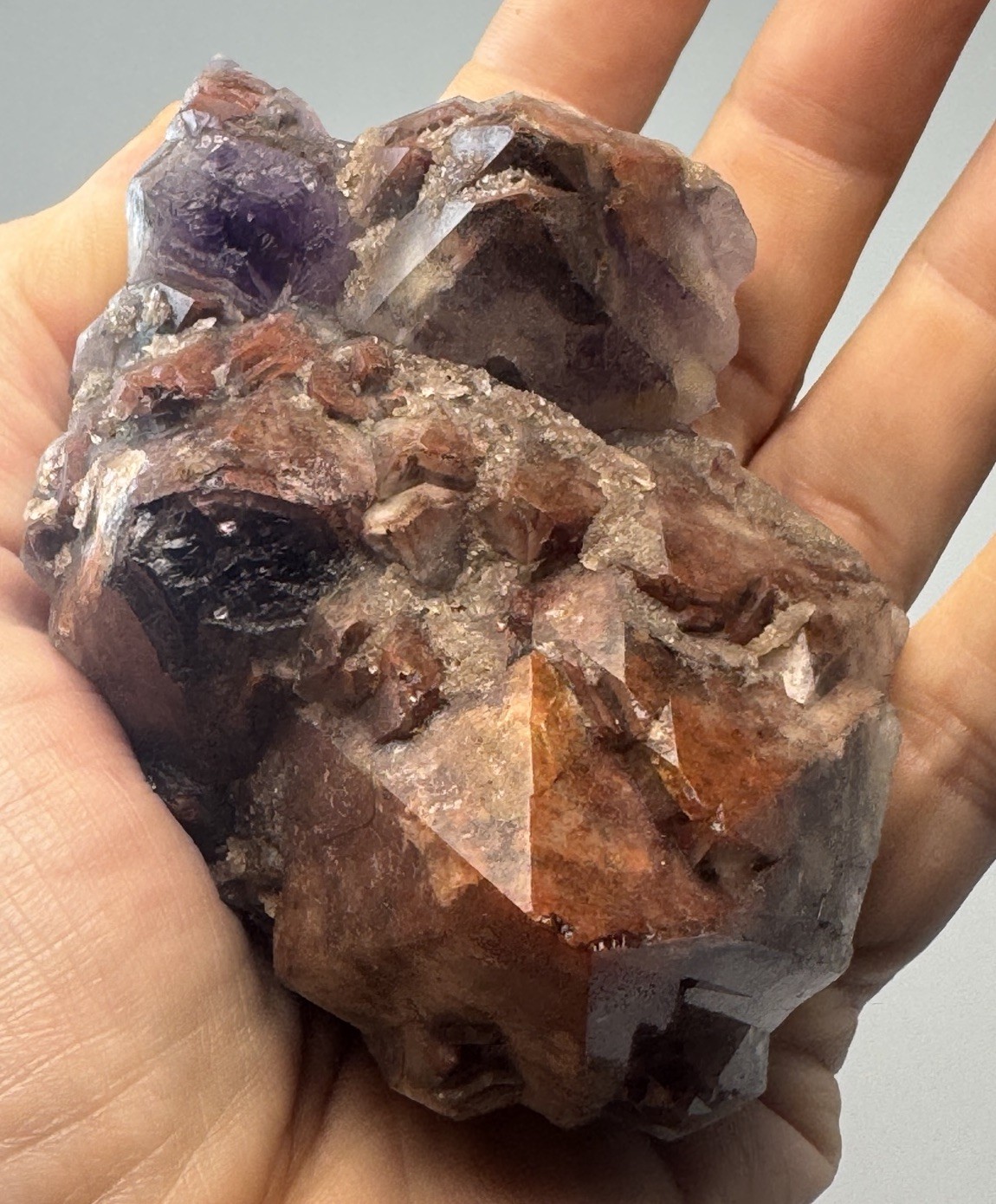 Hematite Red Cap Boreal Chevron Amethyst Auralite Crystal Cluster Canada