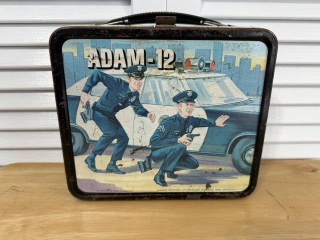 Vintage Adam 12 Metal Lunchbox TV Show Memorabilia 1972 Aladdin LAPD Police Rare