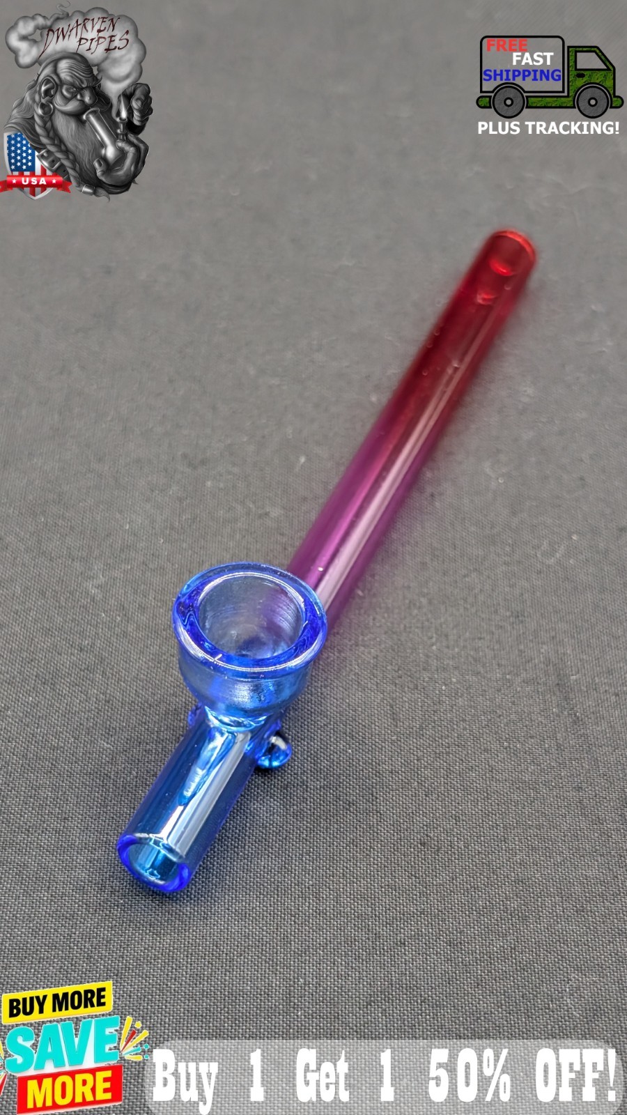 5.5″ Clear Glass Tobacco Smoking Steamroller Style Pipe BL