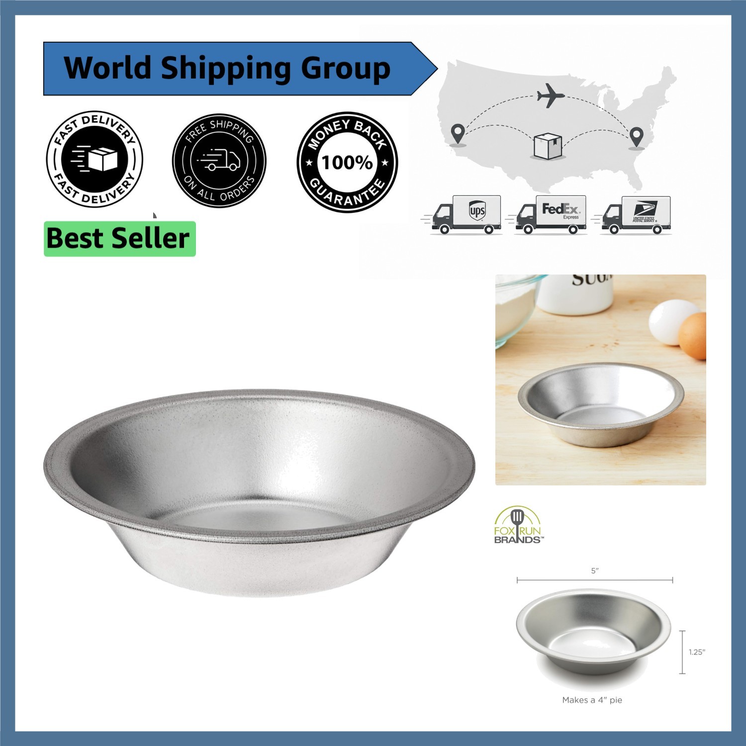 Oven Safe 5-Inch Pie Pan in Tin-Plated Steel – Perfect for Individual Desserts