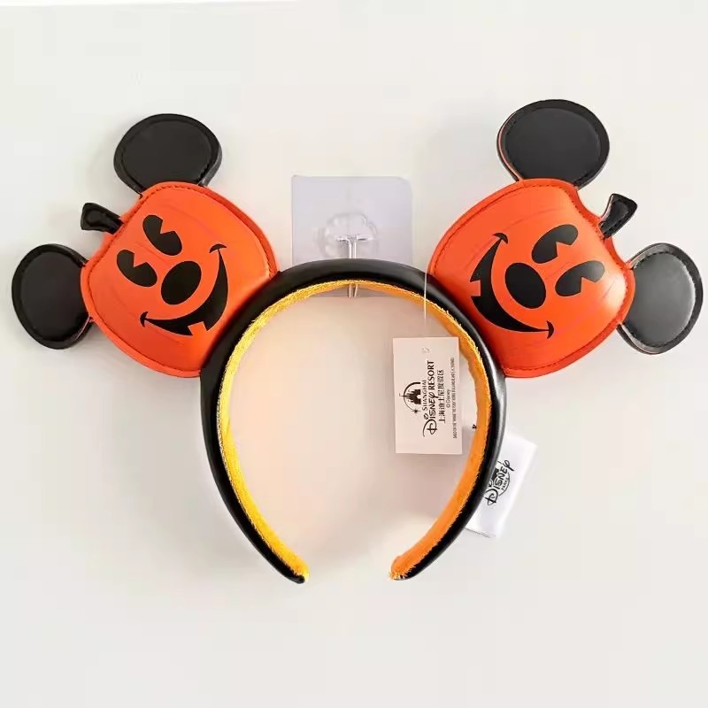 Disney Parks Halloween Pumpkin Jack-o’-Lantern Mickey Mouse Ears Headband US