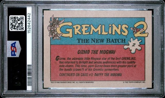 1990 TOPPS GREMLINS 2: THE NEW BATCH #2 GIZMO THE MOGWAI THE NEW BATCH PSA 9