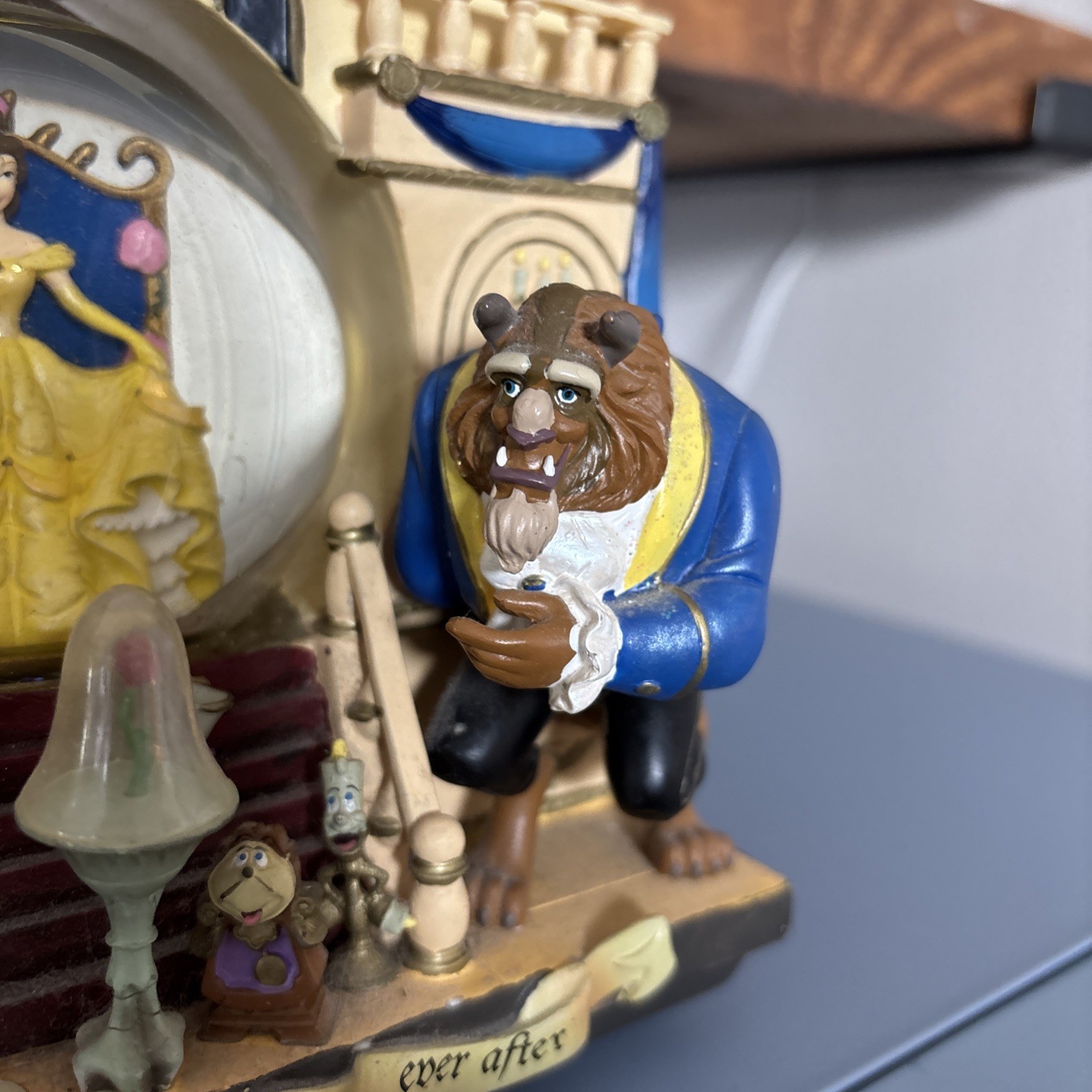 Disney Beauty &The Beast FigureMusical Figurine Music Box Double Sided SnowGlobe