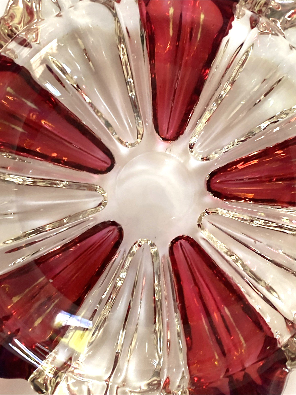 V.RARE ~ Vtg Ruby Flash Glass 3 Stacking Ashtrays ?Anchor Hocking Old Cafe