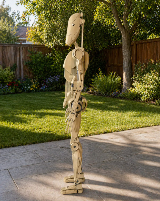 Life Size Battle Droid With backpack kit ready for display!