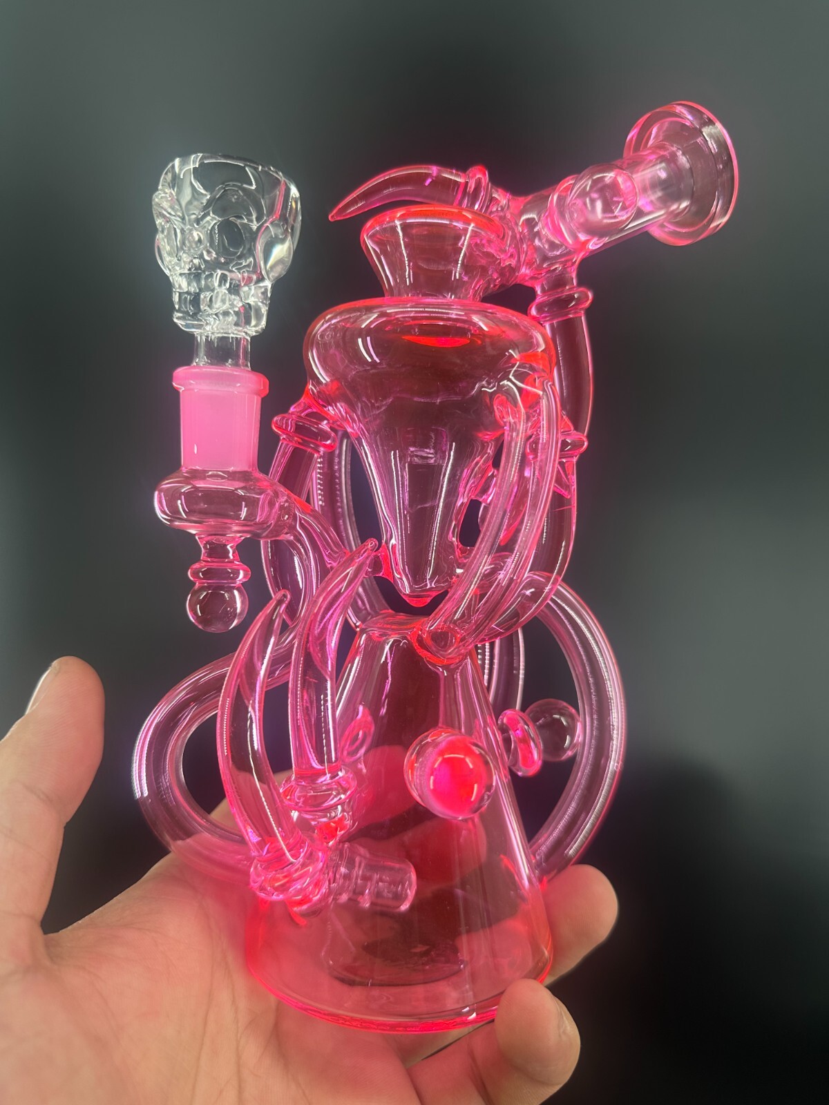8.5 ” Bong ALIEN Glass Water Pipe Pink MONSTER USA
