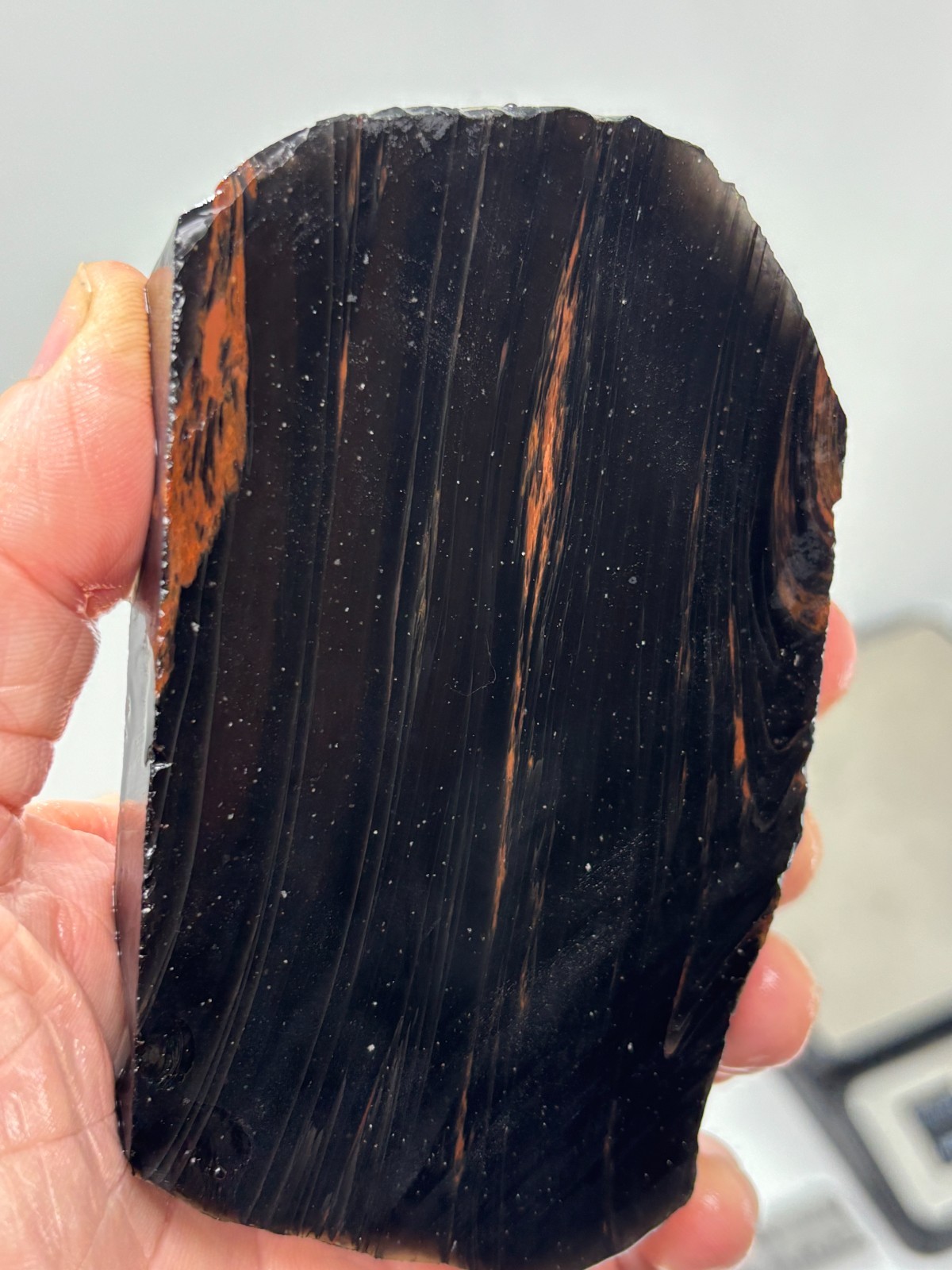 Tri-flow Sheen/Lace Obsidian Slab Lapidary Cabbing Knapping Combo ship avail