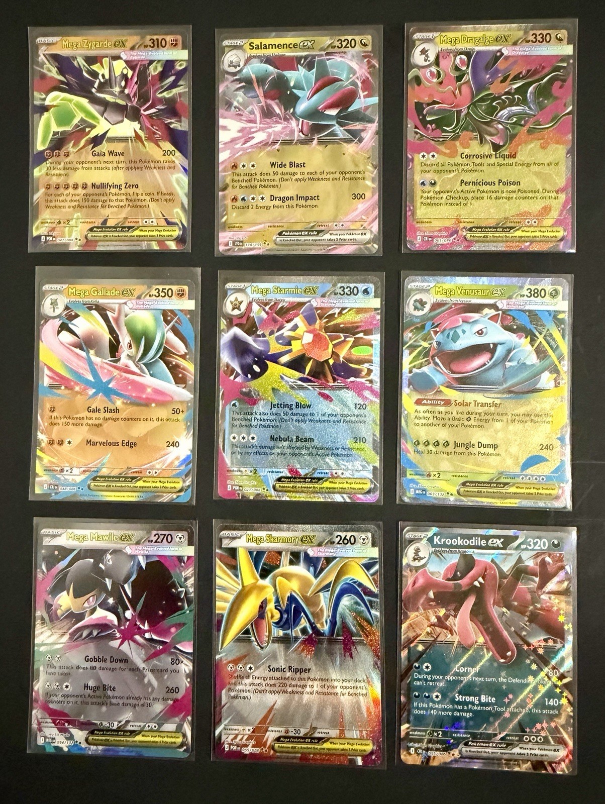 Pokemon (9) Card Ex Lot- Zygarde, Salamence, Starmie, Venusaur, Gallade, & more