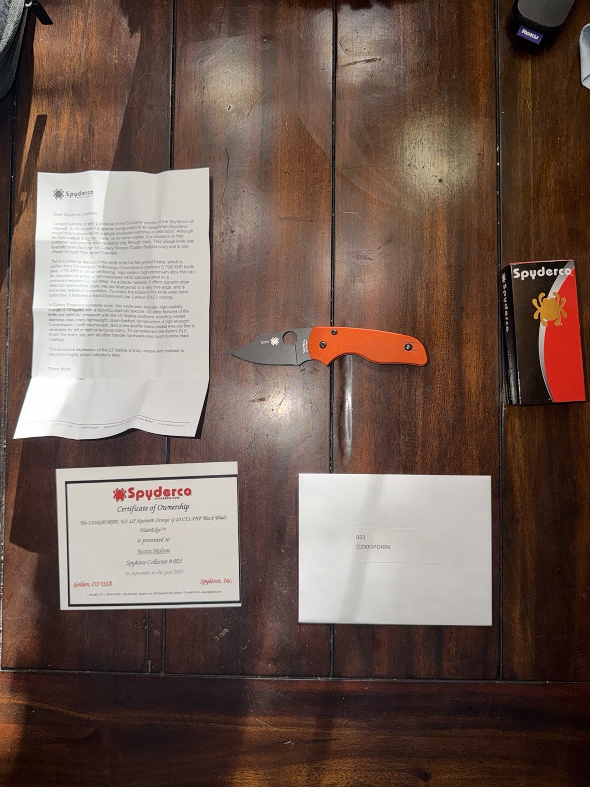 Spyderco Cutlery Shoppe Exclusive Lil Native – Orange G10 – Black DLC CTS-XHP