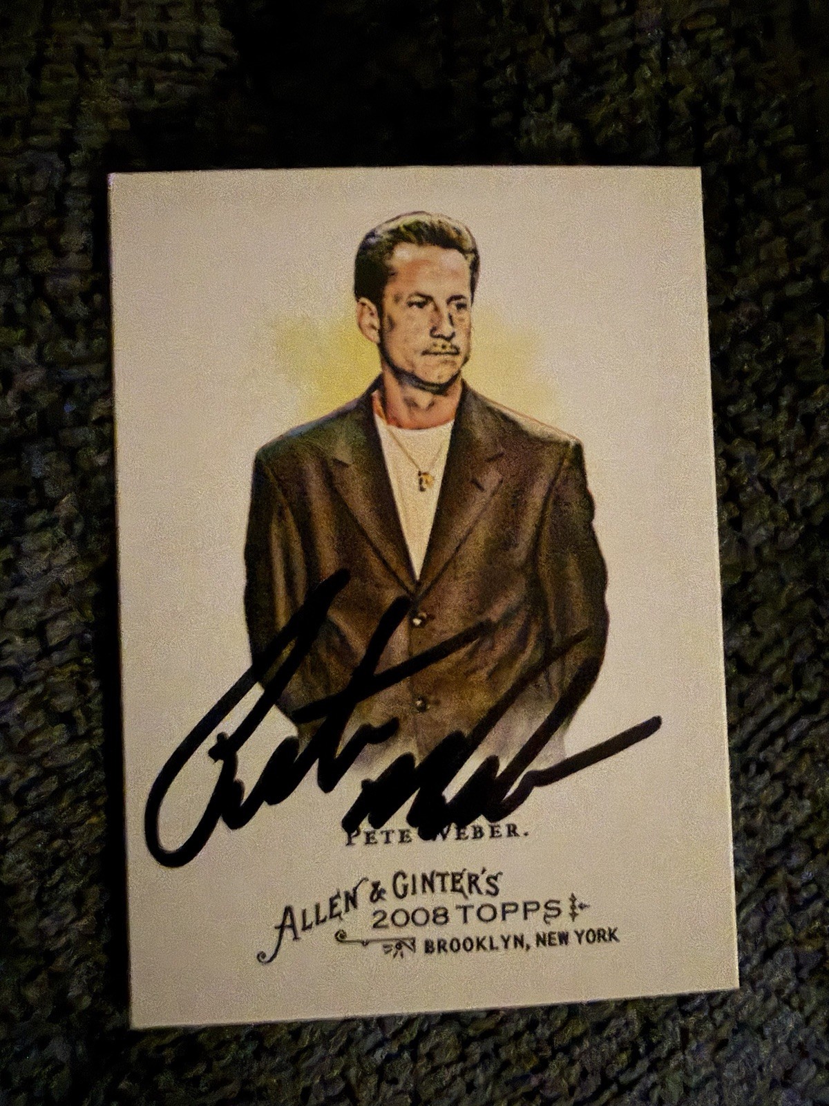 Pete Weber Signed Trading Card PBA Bowling Allen & Ginter