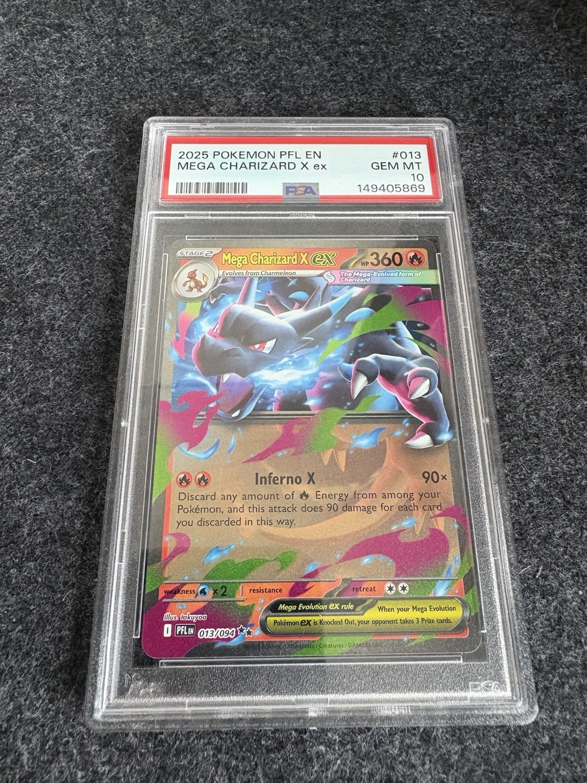 Pokémon TCG Mega Charizard Ex Phantasmal Flames 13/94 – PSA 10