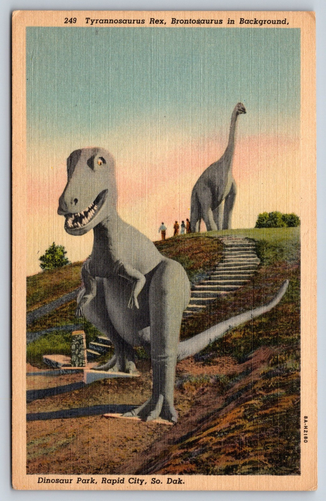 Vintage Postcard Dinosaur Park Rapid City South Dakota