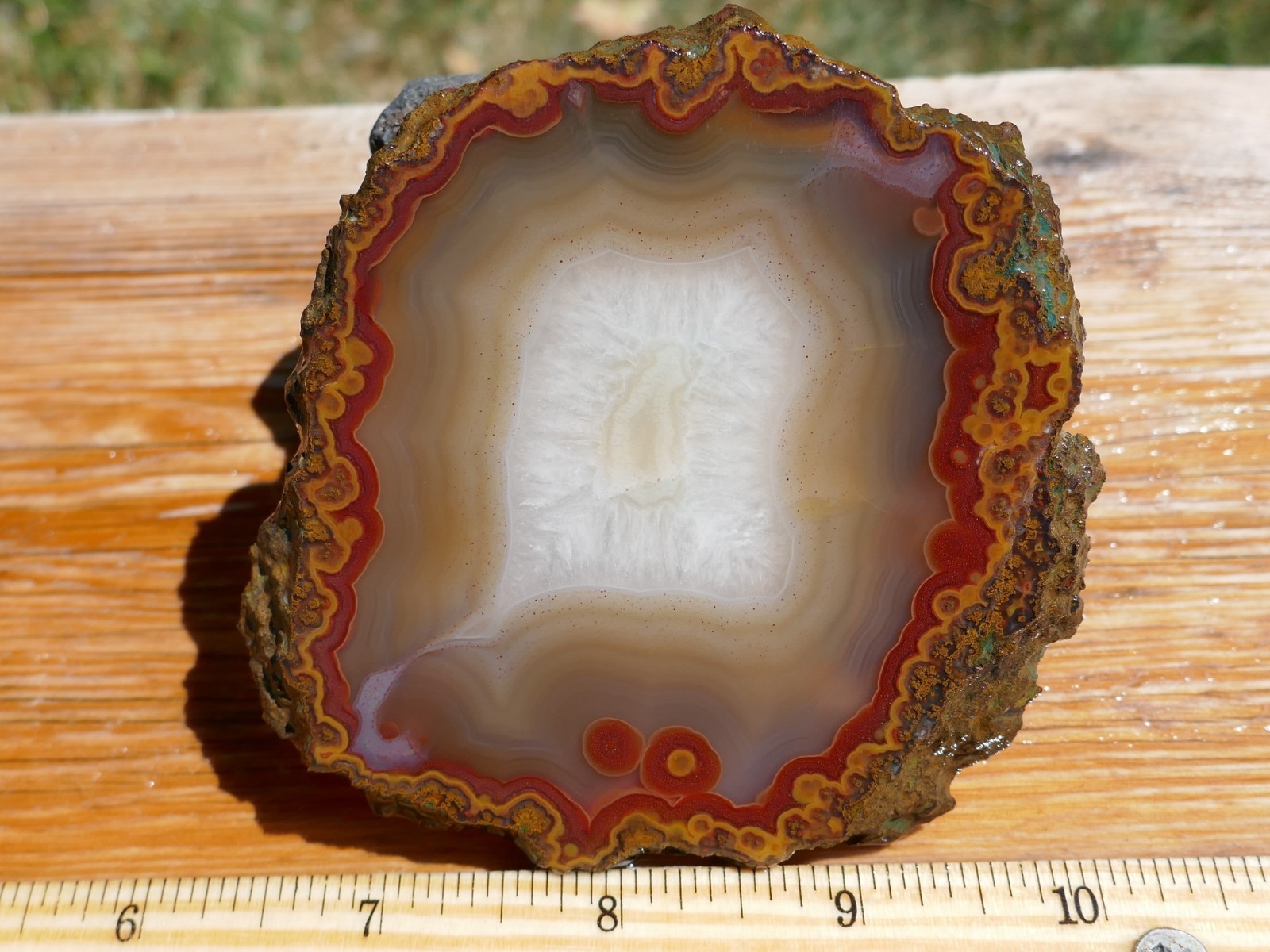 TCR Kerrouchen Moroccan Agate*Rough Slab104g – Plumes & Bullseyes|Atlas Morocco
