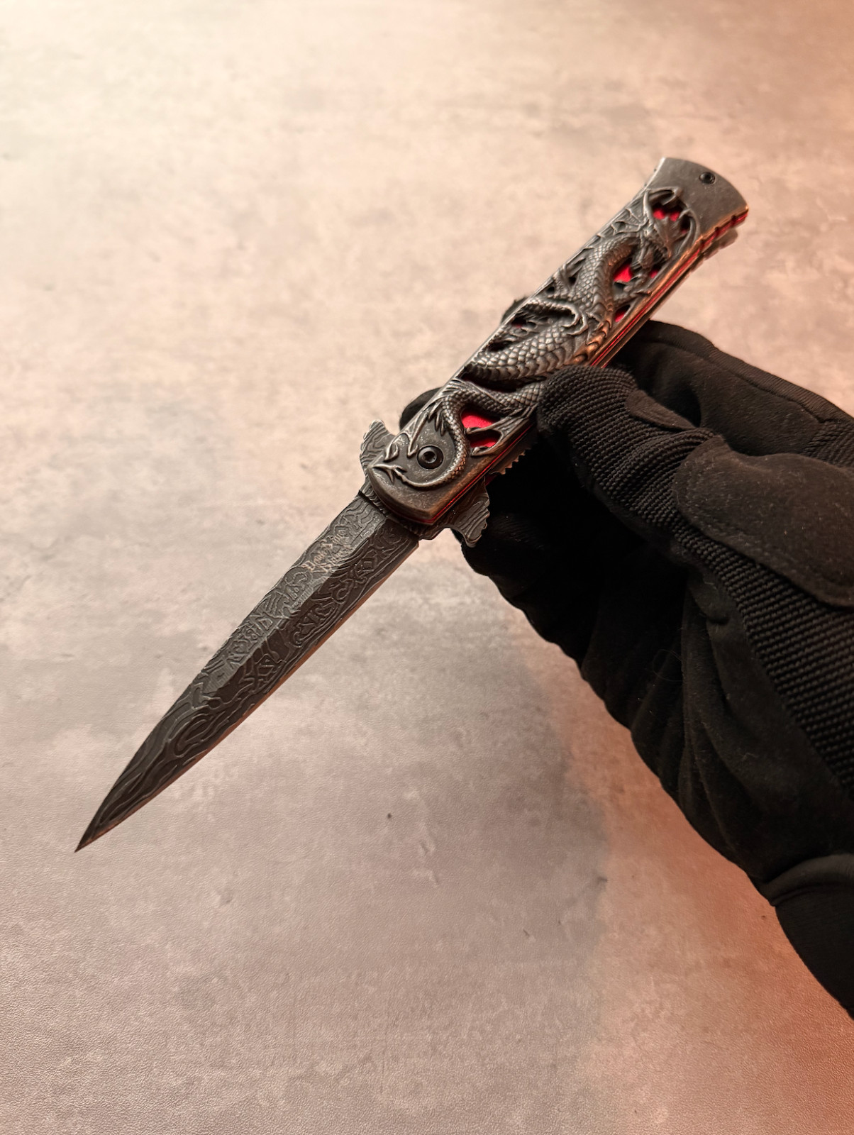 8.75″ Spring Assisted Folding Pocket Knife, Stonewashed