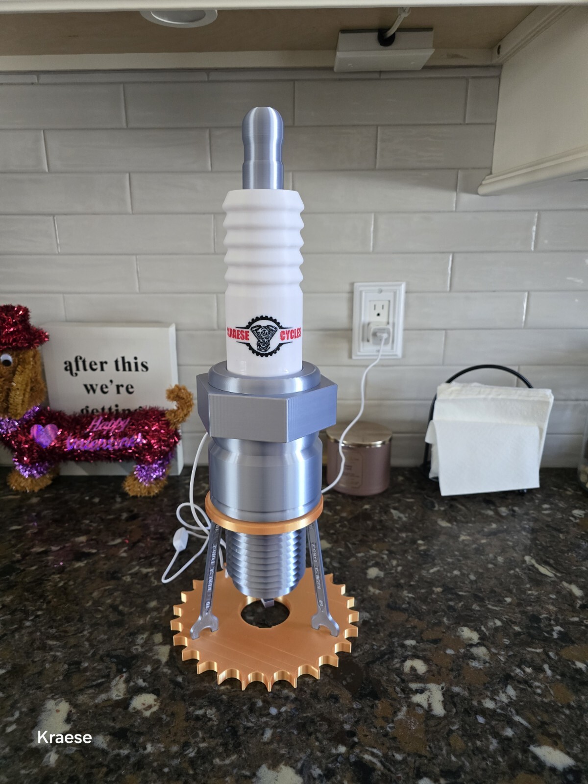 Spark Plug LED Lamp Light for Man Cave or Garage