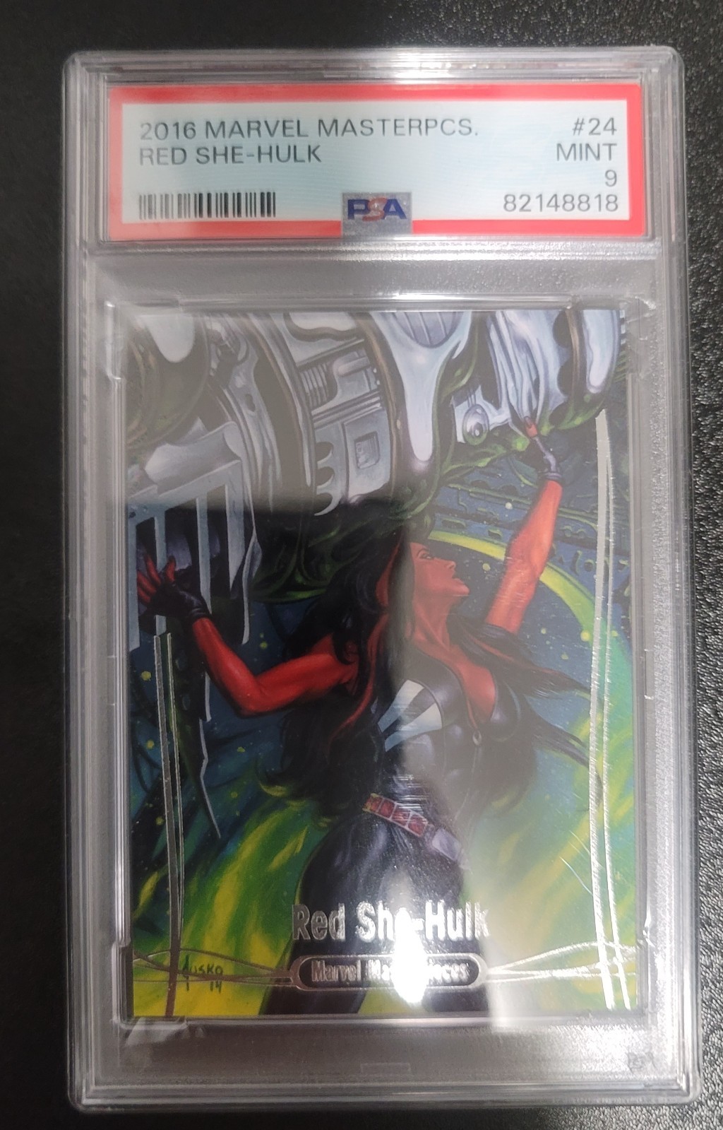 2016 Marvel Masterpieces Red She-Hulk #24 Base Set /1999 PSA 9 MINT🔥🔥🔥