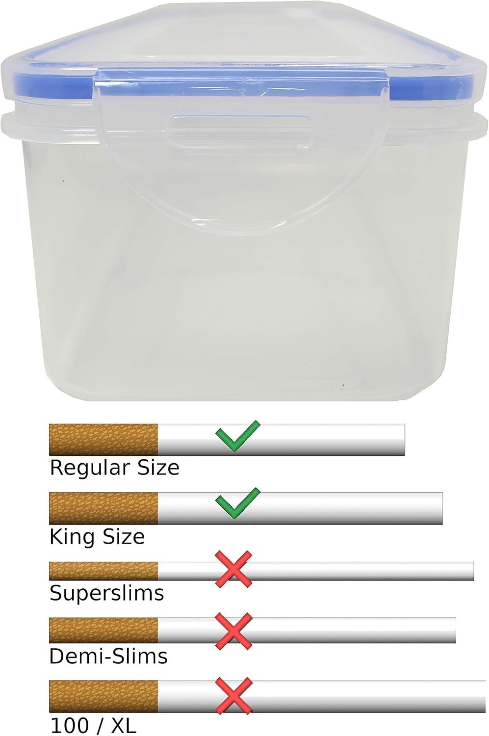 Compact 10.5″ Rectangular Storage Case for Cigarette Filters – Waterproof Seal