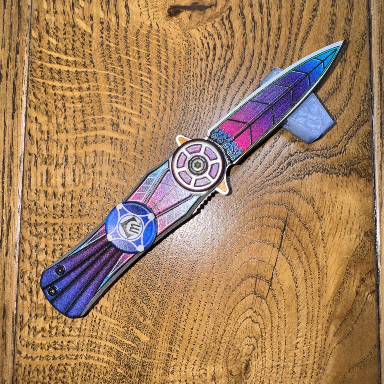 Fidget Spinner Knife. Multi Colored Assisted Open. Back Flip. liner Lock
