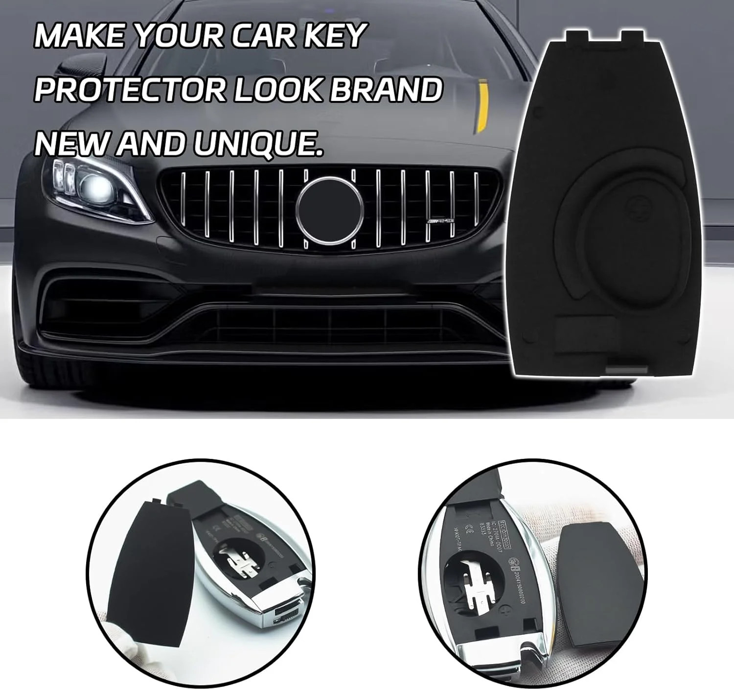 Car Key Rear Cover, Key Shell Back Cover Replacement Compatible with Mercedes B-