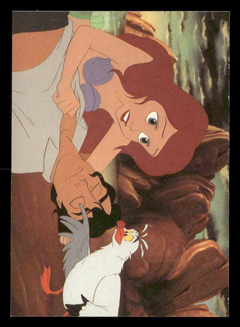 1991 Pro Set The Little Mermaid #26 Safe ashore, Ariel gazes at Eric and sings,