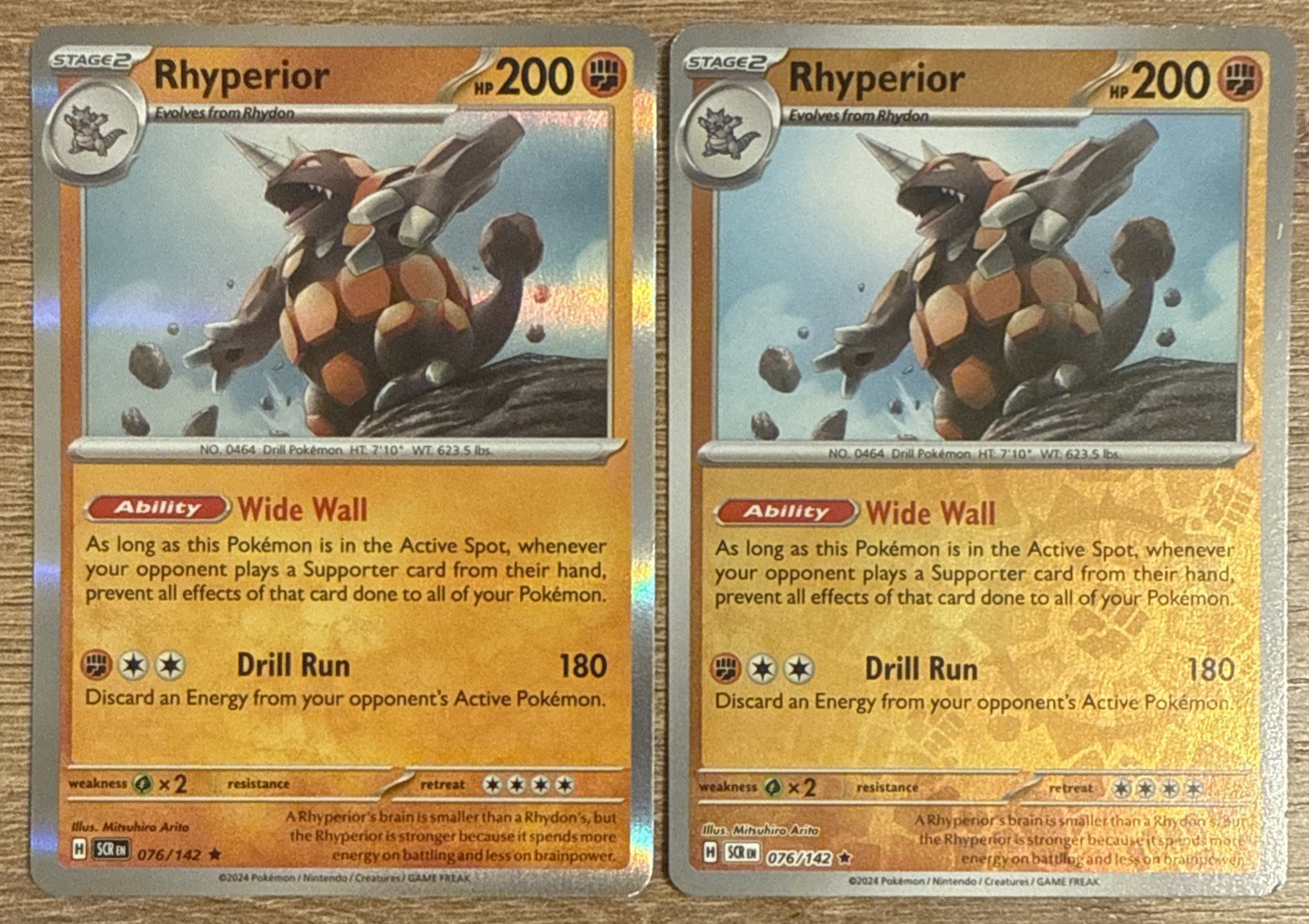 Pokémon TCG Rhyperior S & V Stellar Crown 076/142 Reverse Holo Rare NM