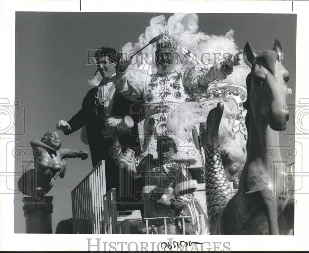 1990 Press Photo Krewe of Poseidon King L. Bryan Blackburn in Marrero, La