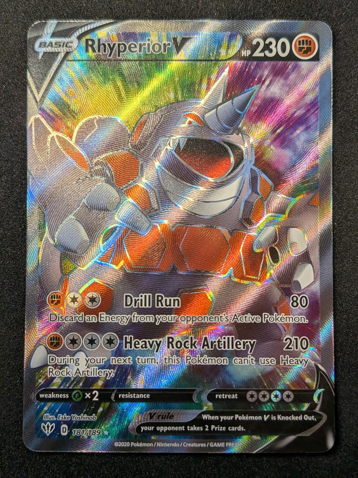 Rhyperior V 181/189 Ultra Rare Darkness Ablaze Pokemon Near Mint