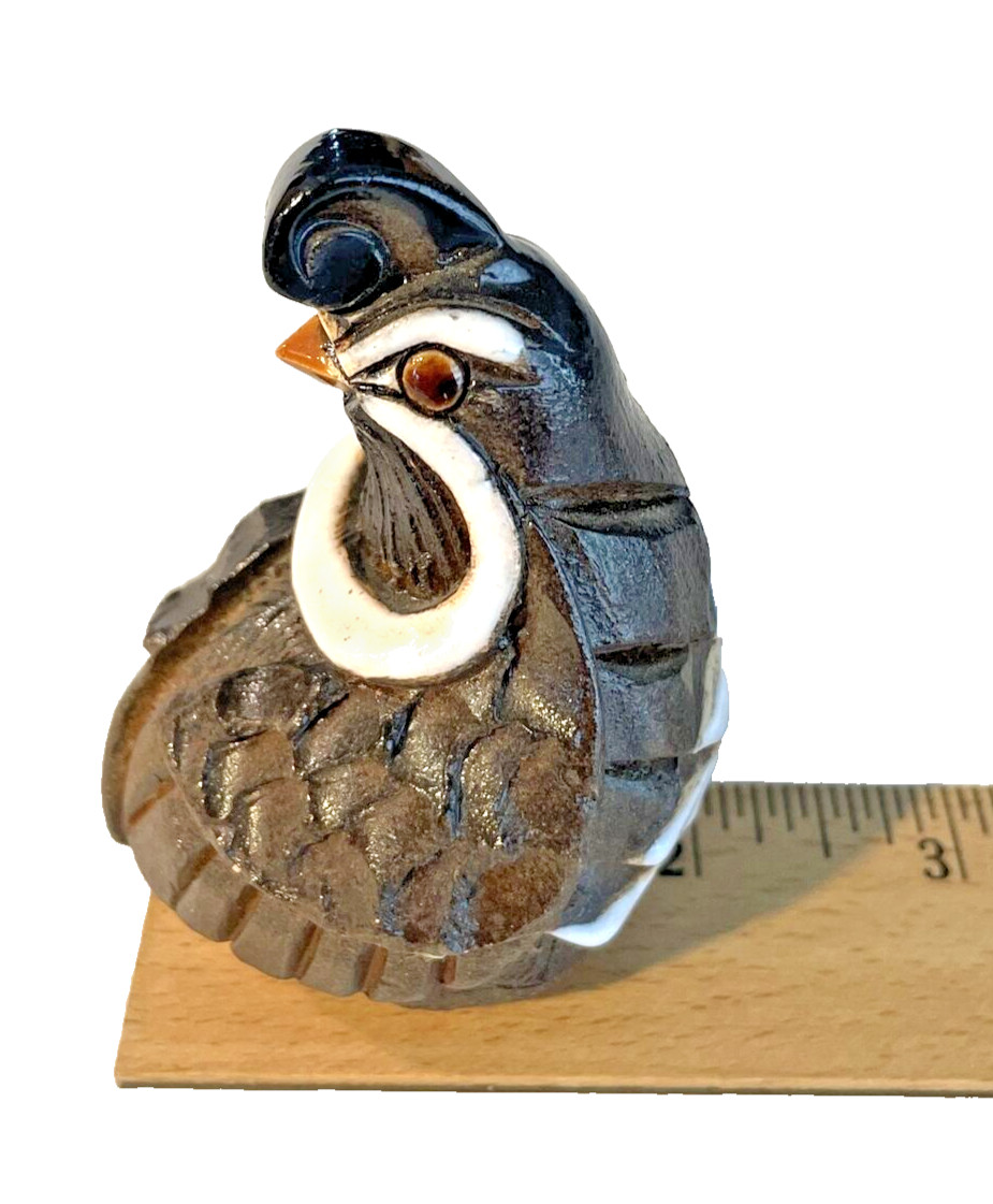 Quail Figure Artesania Rinconada Signed Uruguay Art J J Madison Co Vintage 2 x 3