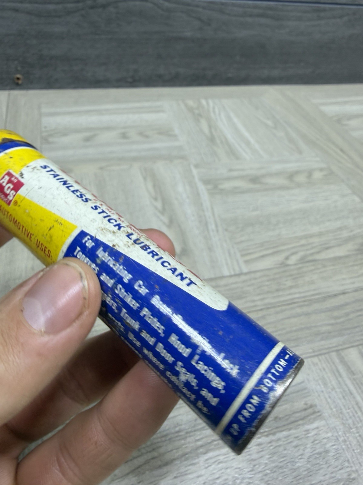 AGS door ease stainless stick lubricant vintage metal tube