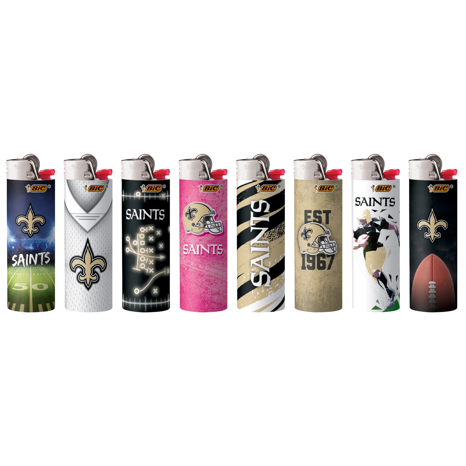 BIC Special Edition New Orleans Saints Series Pocket Lighters, Assorted 6-Pack