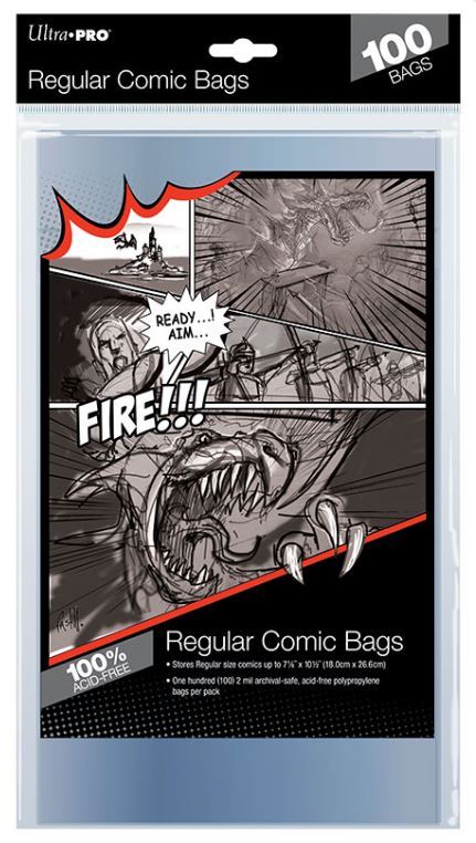 (100) Ultra Pro Regular Modern Size Comic Book Storage Bags 7 1/8″ x 10 1/2″
