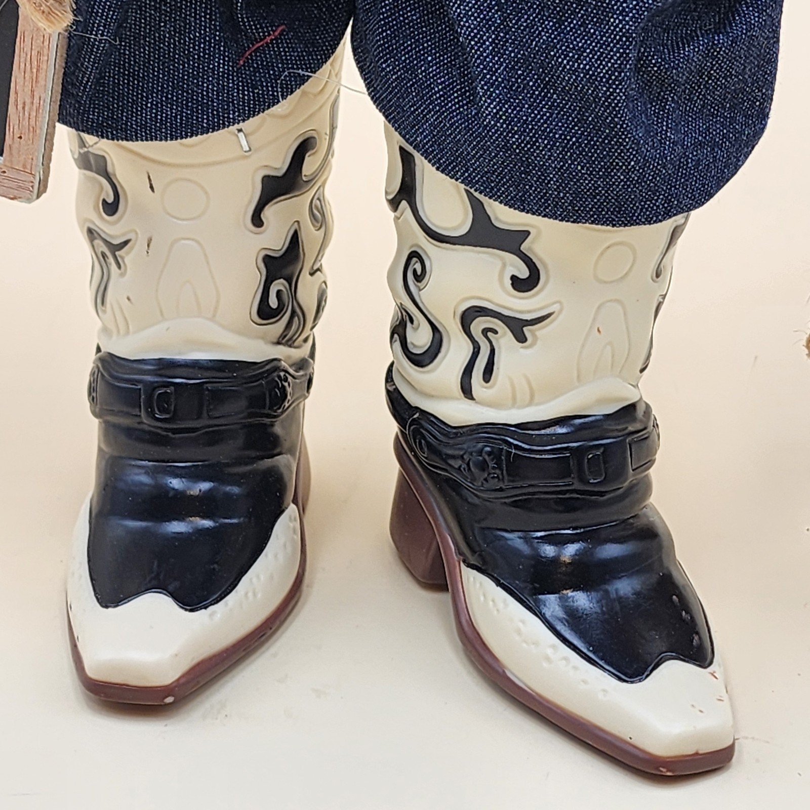 North Pole Trading Co Cowboy Santa 18″ Figurine Western Boots Original Tags JCP