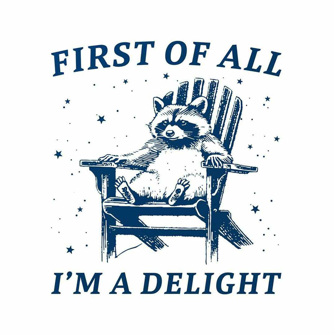 Raccoon funny I’m a delight cute High Quality Metal Magnet 4×4 inches 673