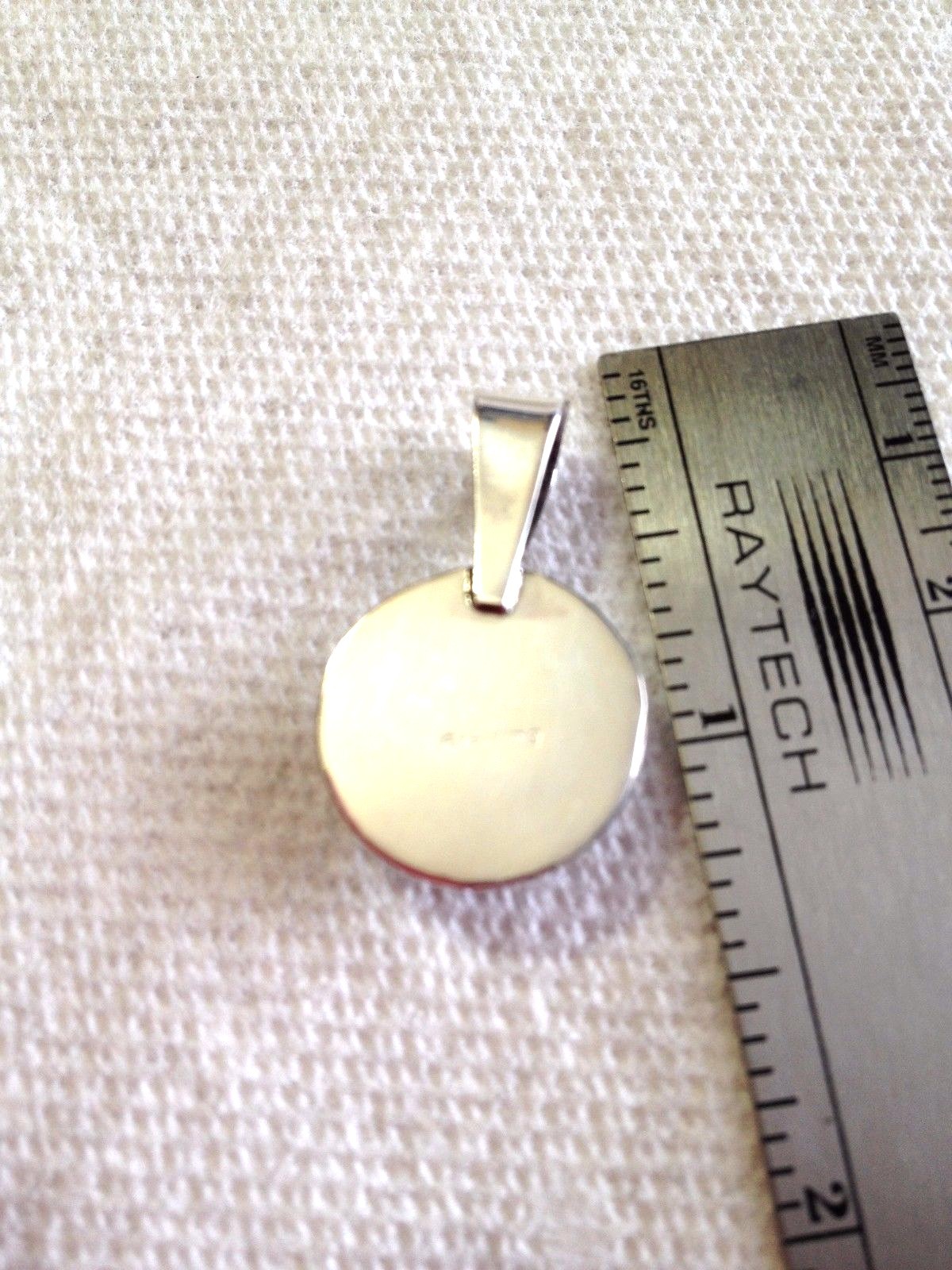 small round oval circle 1+” Larimar Pendant Navajo GBoyd Sterling Silver  PD2081