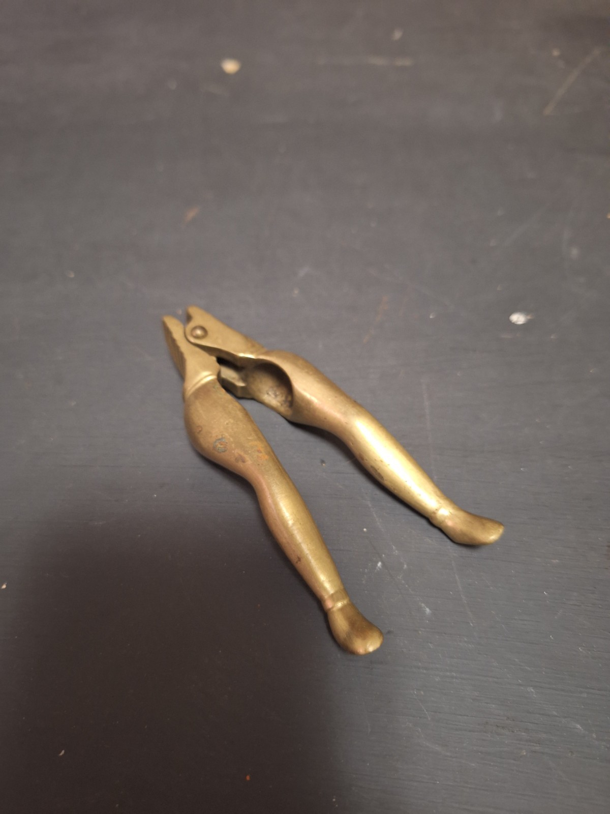 Vintage Solid Brass Lady Legs Nutcracker Risque Novelty Barware Leggy Form