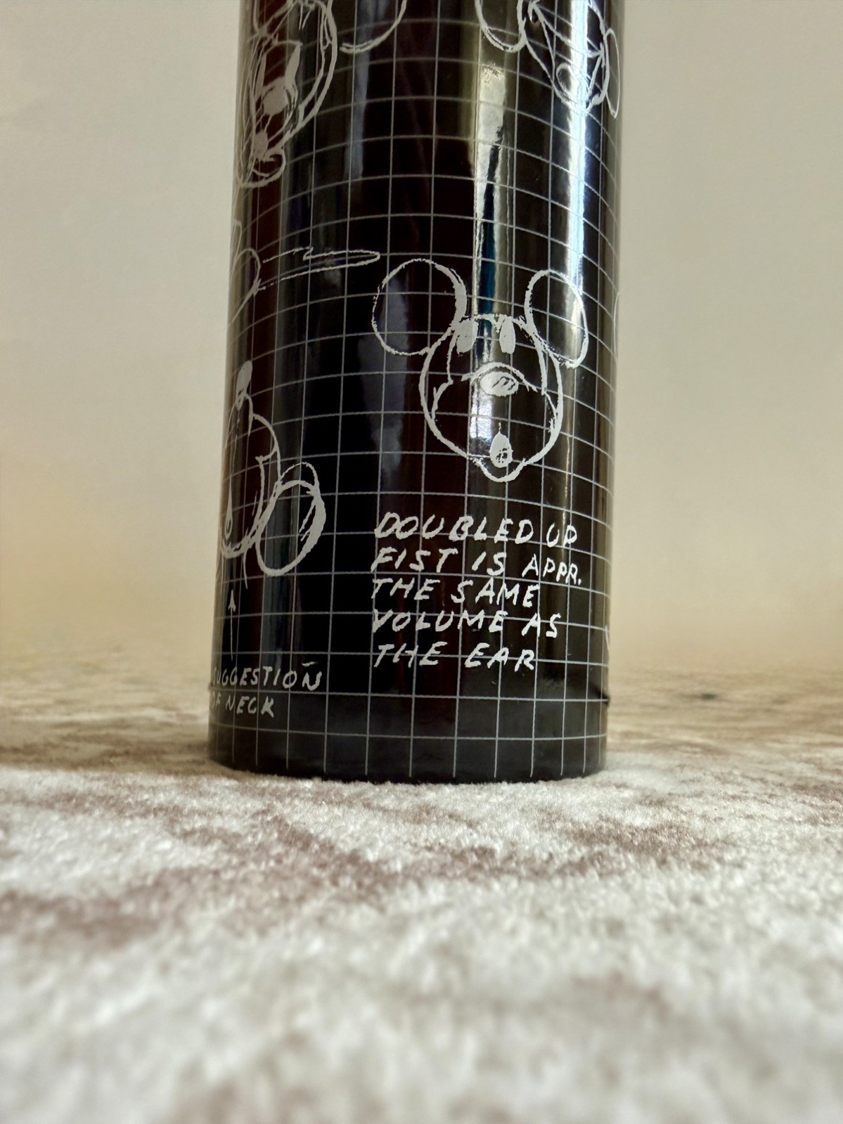 Disney Mickey Mouse Black Soap Dispenser 9in Ceramic Sketchbook Lotion Pump
