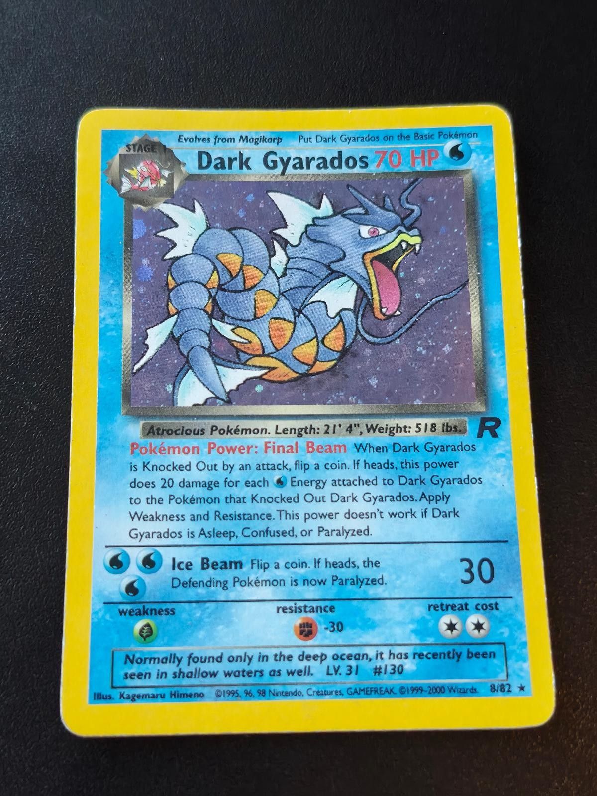 Dark Gyarados 8/82 Unlimited Holo Rare Team Rocket Pokemon MP