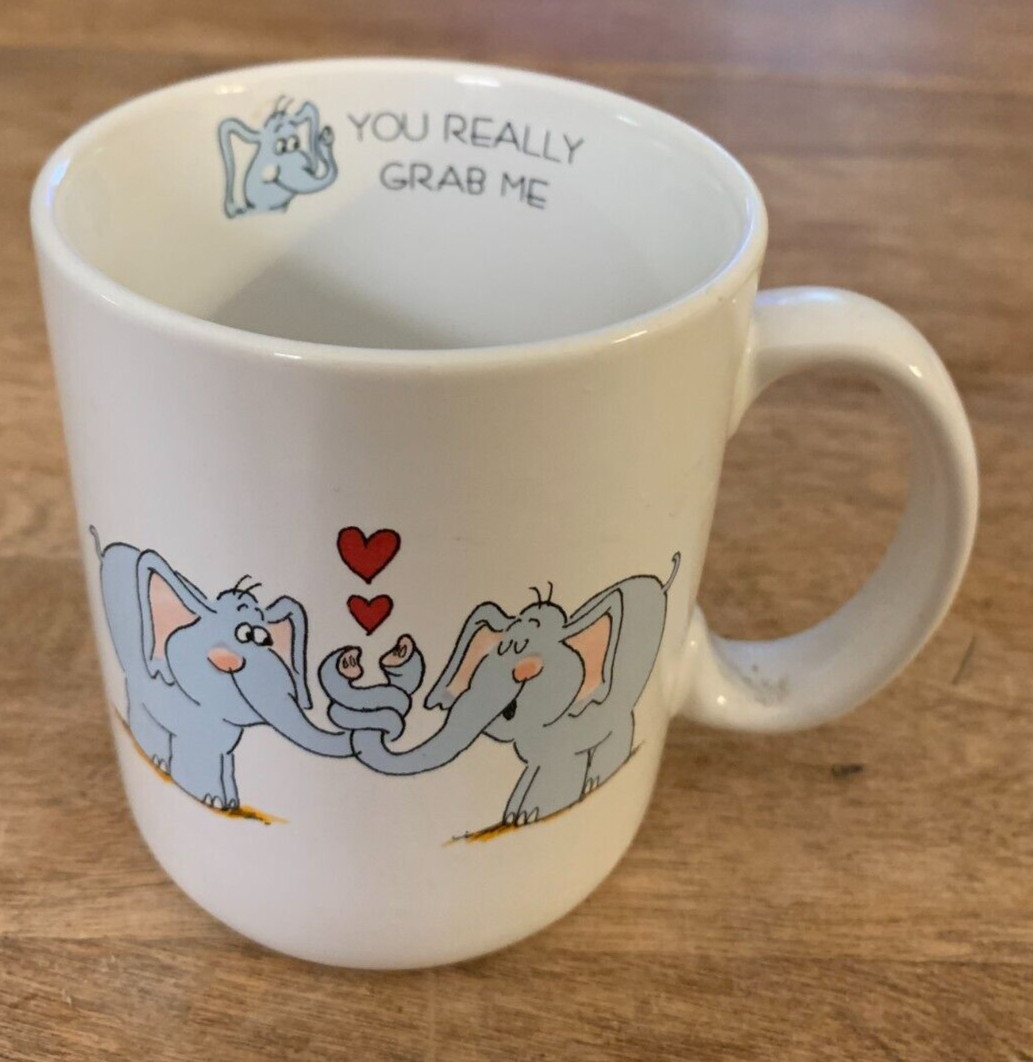 Coffee Mug Cup Elephant Love Heart You Really Grab Me Vagabond Creations PAPEL