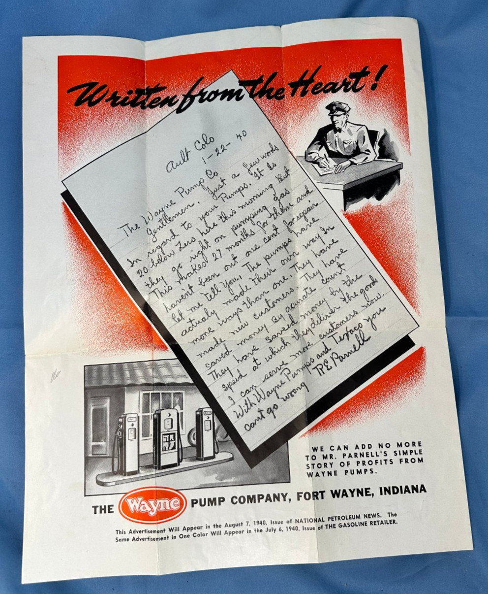 1940 Wayne pump company Gasoline pump poster Ault Colorado